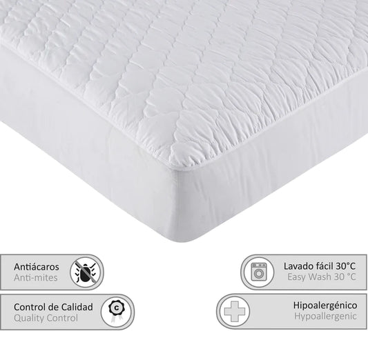 Almeritex 2000 Protector colchon acolchado PU impermeable para cama 90-105-135-150